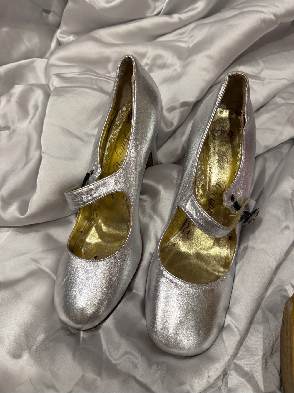 Juicy Couture Metallic Silver Mary Jane Heels